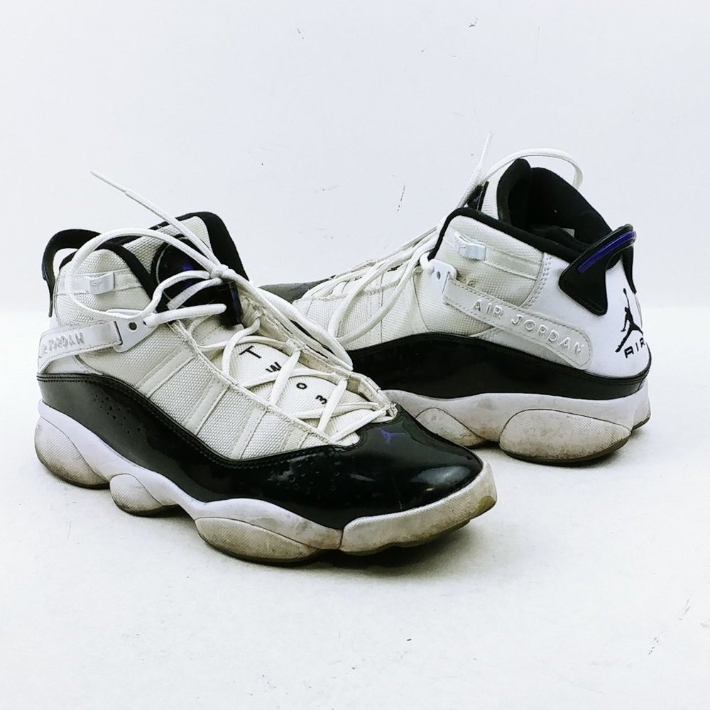 Nike Men's Jordan 6 Rings 'Concord' White Black Sneakers Size 9 (Posh26)